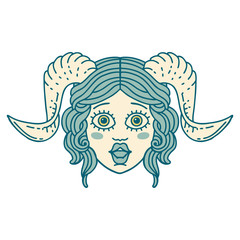 tiefling character face illustration