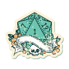 natural one d20 dice roll illustration