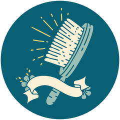 icon of tattoo style hairbrush