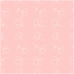 abstract art, design, illustration pattern on a peach background white flowers