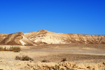 Negev desert landscape near the city of Arad, Israel