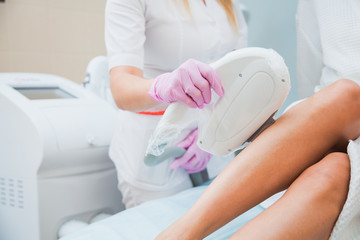 Laser hair removal, photoepilation, body and skin care concept