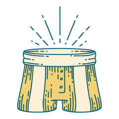 traditional tattoo style pair of shorts