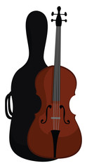 Cello case, illustration, vector on white background © Morphart