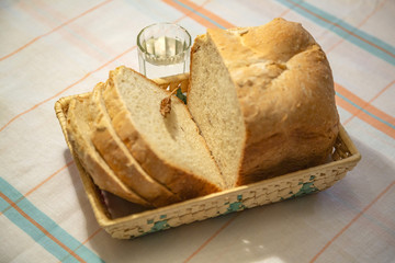 Homemade freshly baked hot bread with a delicious crisp