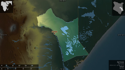 Garissa, Kenya - composition. Relief