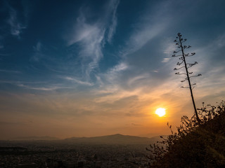 Naklejka premium Sunset in Athens .View from Lycabettus Hill. Greece
