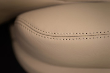 Luxury leather car seat background. Interior detail.