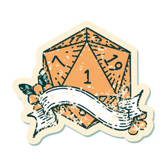 natural one d20 dice roll illustration