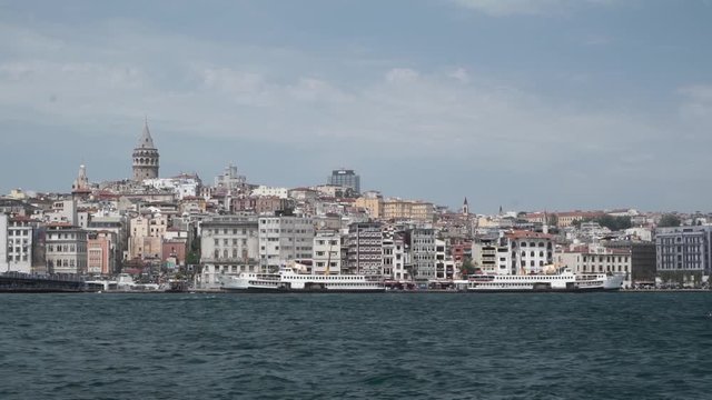  Istanbul harbor in front of Galata Tower in Istanbul 