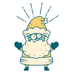 traditional tattoo style santa claus christmas character
