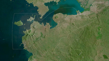 Homa Bay, Kenya - outlined. Satellite