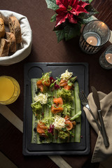 Lightly salted salmon with cucumber carpaccio