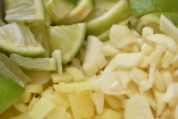 Garlic,Ginger and Lemon a combination of Herbs.