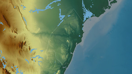 Kilifi, Kenya - outlined. Relief