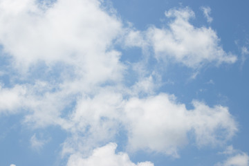 Blue sky with white soft clouds background