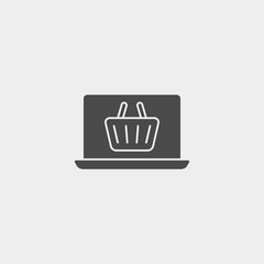 Online shopping vector icon sign symbol