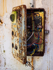 Details of abandoned electrical devices in a NATO military base