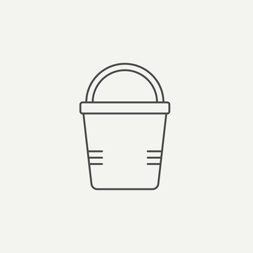 Bucket vector icon sign symbol