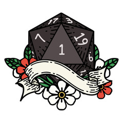 natural one d20 dice roll illustration