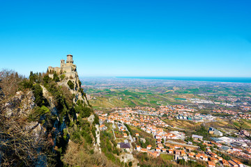 Fototapeta na wymiar San Marino and Borgo Maggiore