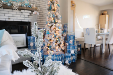 Christmas Holiday tree in an American home