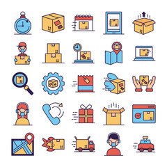 bundle of delivery service icons