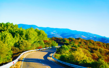 Road in Teulada at Cagliari province Sardinia reflex