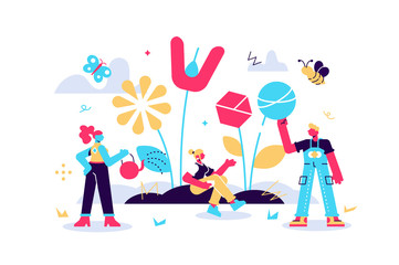 Vector illustration of spring flowers 