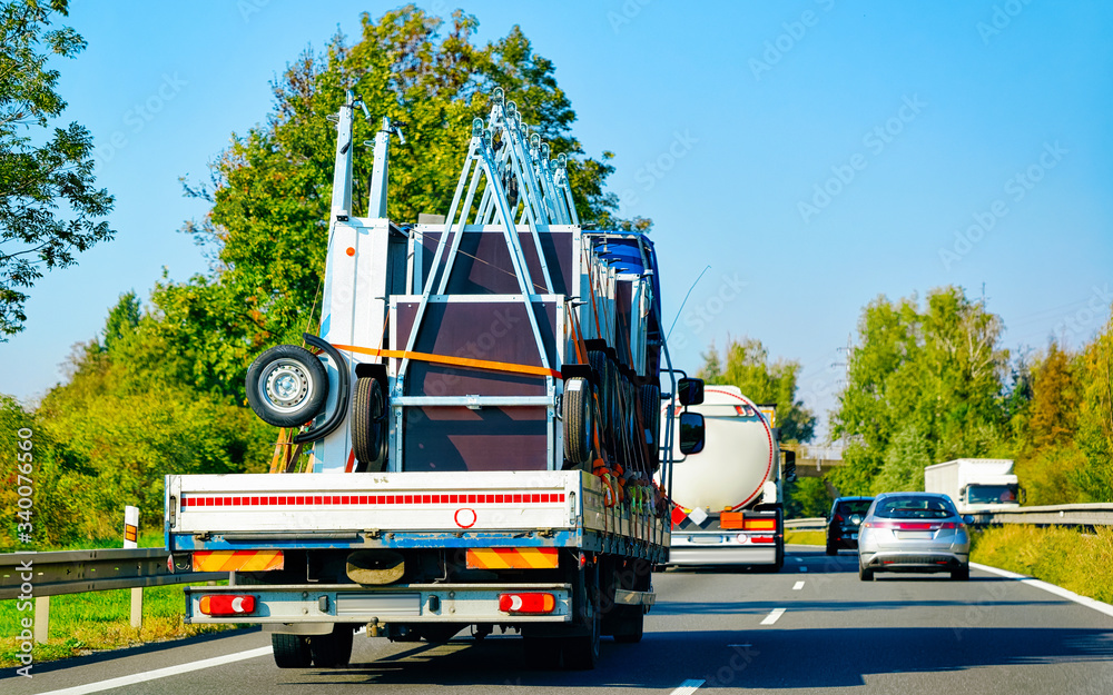 Canvas Prints truck in highway in slovenia reflex