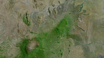 Meru, Kenya - outlined. Satellite