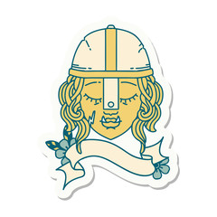 orc fighter character face sticker