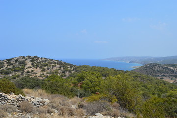 Fototapeta na wymiar mountain landscape with mountains in Rhodes