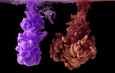 inks in water, color abstract explosion