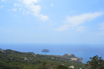 view from the sea in Rhodes