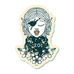 elf rogue character with natural twenty dice roll illustration