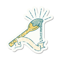 grunge sticker of tattoo style spoonful of honey