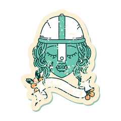 orc fighter character face illustration