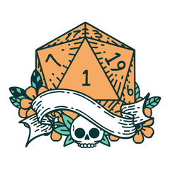 natural one d20 dice roll illustration