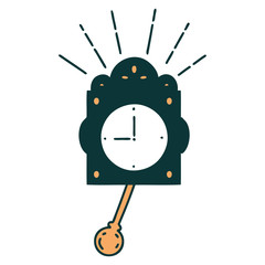 traditional tattoo style ticking clock