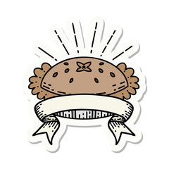 sticker of tattoo style amazing pie