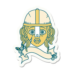 orc fighter character face sticker