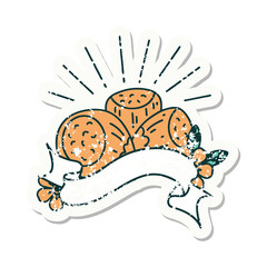 grunge sticker of tattoo style hazelnuts