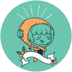 icon of tattoo style woman in astronaut suit © lineartestpilot