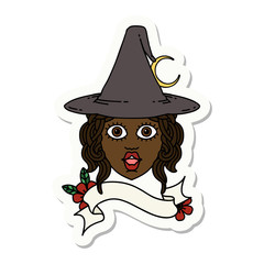 human witch character face sticker