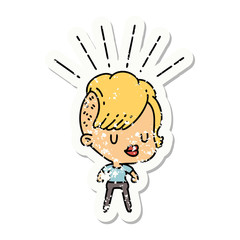 grunge sticker of tattoo style hipster girl