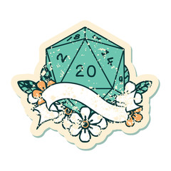 natural twenty D20 dice roll illustration