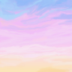Pastel Sky sunset cloudscape illustration 