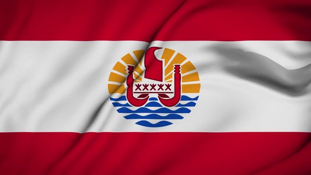French Polynesia flag is waving 3D animation. French Polynesia flag waving in the wind. National flag of French Polynesia. flag seamless loop animation. 4K