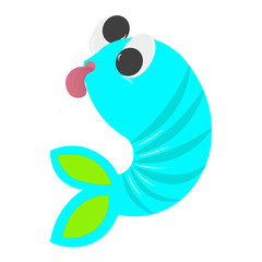 Isolated blue fish cartoon